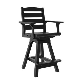Napa Swivel Counter Arm Chair in Black - CR Plastics